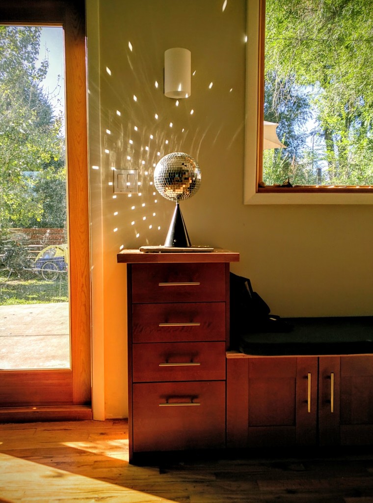 Yes, we use a disco ball at all times as well.